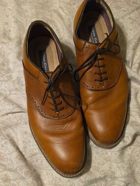 Aston Grey Men's Cognac Leather Derby Shoes